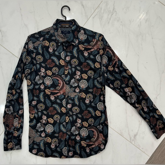 Ted Baker Men’s Shirt, Black Animal print, Size 3 - Picture 12 of 14